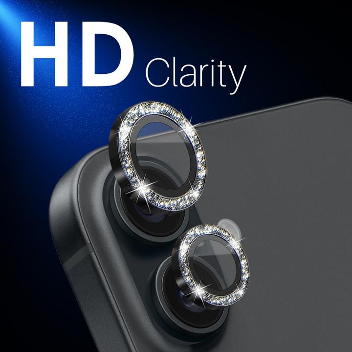 Image du produit Ueli Express Kamera Panzerglas Linsenschutz Glitzer (2 pièce(s), Apple iPhone 16 Plus, Apple iPhone 16)