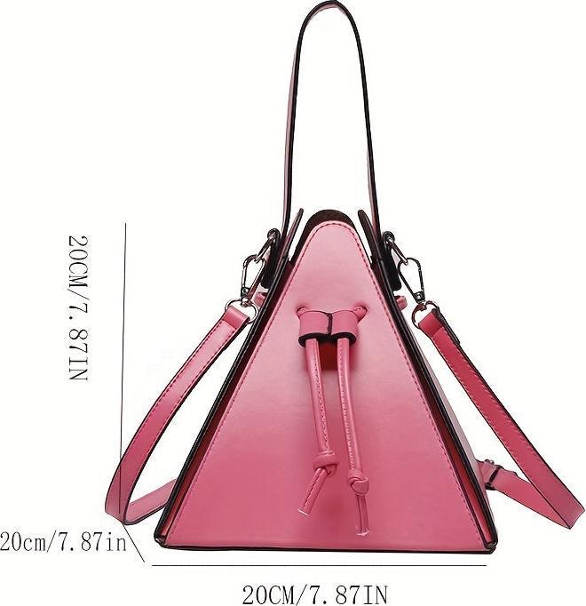 Actual product image Only-Bags.Store Mini Drawstring Bag, Solid Colour Crossbody Bag, Faux Leather Clutch Purse