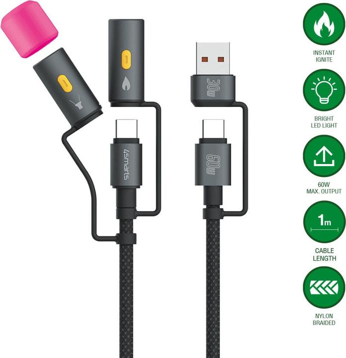 Produktbild 4smarts 4in1 USB-C Kabelset Explorer (1 m, USB 2.0)