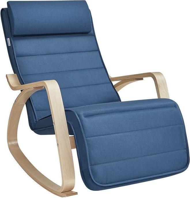 Actual product image Songmics Rocking chair blue brown fabric