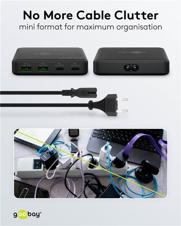 Immagine prodotto Goobay Caricatore da tavolo Multiport 4-fold (65 W)