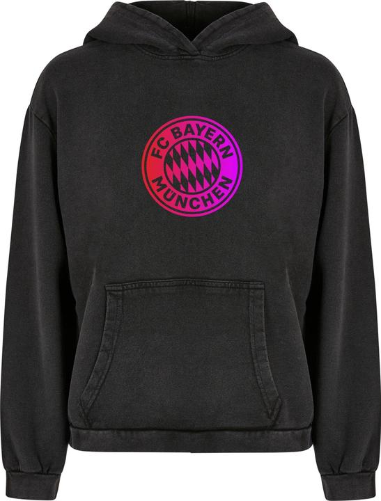 FC Bayern München Ladies Logo RP Acid Washed Oversized Hoody - 131337