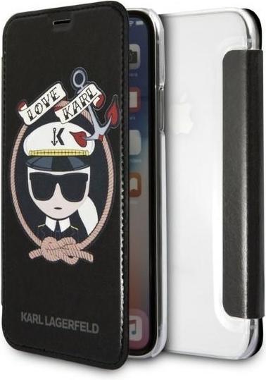 Image du produit Karl Lagerfeld KLFLBKPXKSB iPhone X/Xs czarny/black bookcase Signature Glitter (Apple iPhone XS, Apple iPhone X)