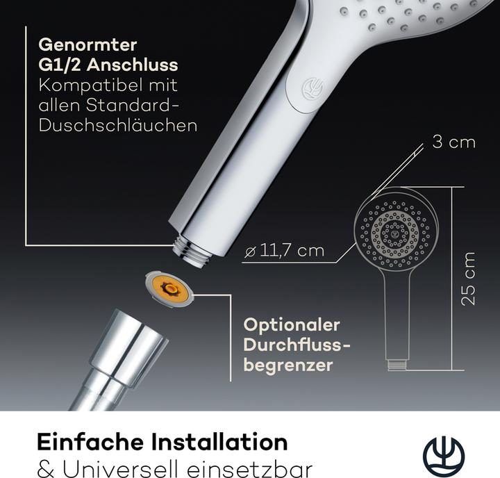 Produktbild Kludi X3 Duschkopf (1 Strahlarten, 15 l/min)
