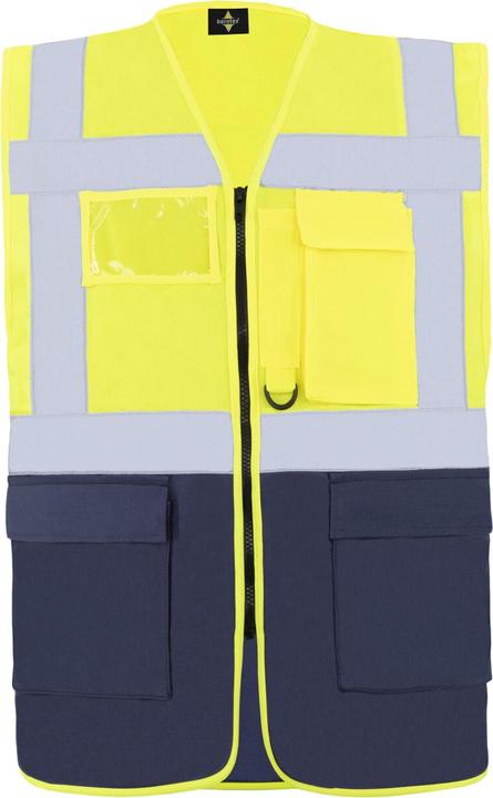 Actual product image Korntex Comfort Warnweste „Hamburg“ - Multifunktional - Signal-Gelb/Marineblau - XXL (XXL)