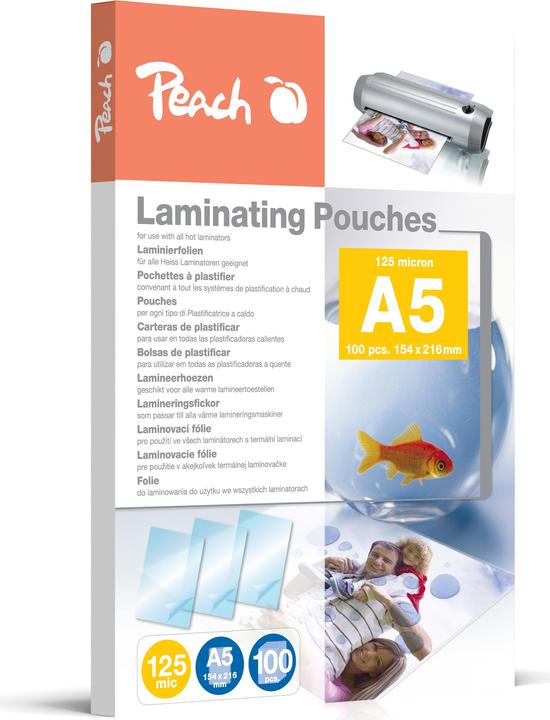 Actual product image Peach Laminating foil A5 (A5, 100 Piece, 125 µm)