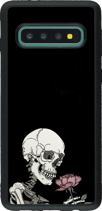 Actual product image PhoneLook Cover silicone black Halloween 2023 rose and skeleton (Samsung Galaxy S10+)