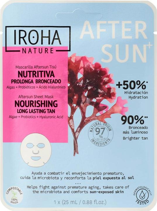 Iroha Nature Aftersun Sheet Mask Nourishing Long Lasting Tan (Gel, 25 ml)