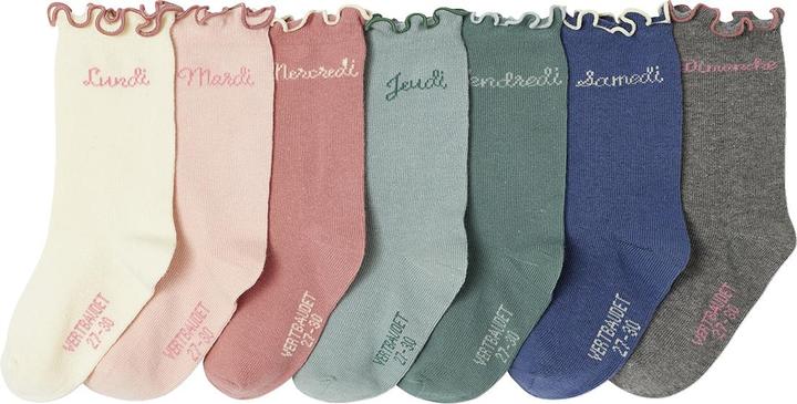 Vertbaudet 7er-Pack Mädchen Socken Wochentage (7er Pack, 31, 34)