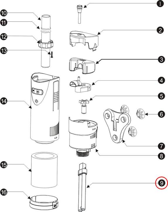Image du produit SunSun Pièce détachée: CUP-807 Pompe d’Aquarium tube UV 7 W
