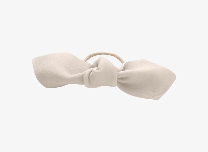 Image du produit Corinne World - Leather Bow Big Hair Tie Cream (Élastiques à cheveux)