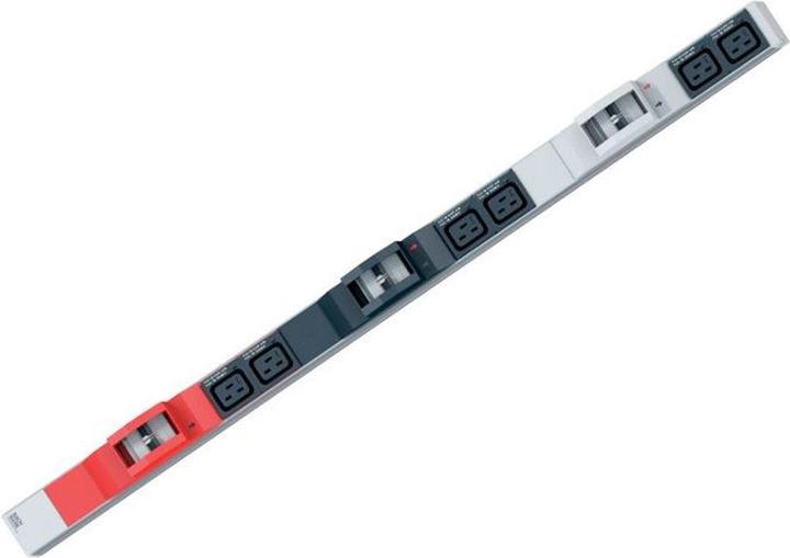 Produktbild Bachmann IT PDU ALU 0HE 6x C19 6x Leitungsschutzschalter CEE 3x32A rot (12 x, IEC 320, 3 m)