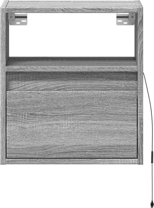 Actual product image VidaXL TV cabinet Wall unit Lowboard Hanging with LED lighting Grey Sonoma