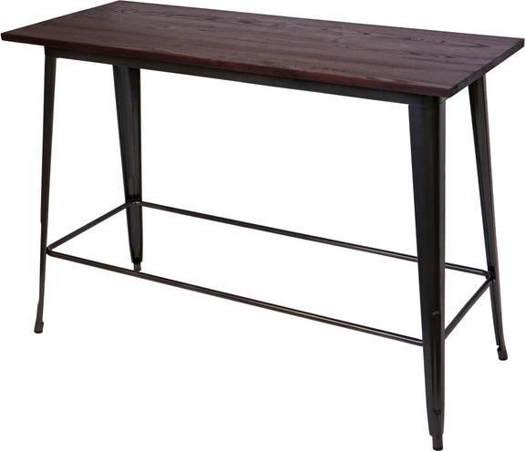 Swisshandel24 Bartisch, Hochtisch Tresentisch, Industrie-Design Ulme Holz FSC-zertifiziert 106x147x60cm vintage sc