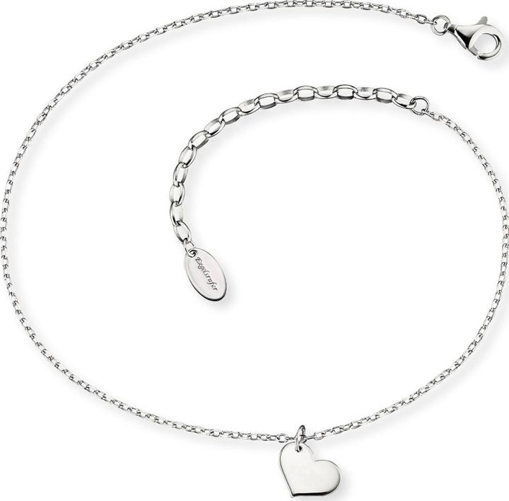 Actual product image Engelsrufer Anklet Small Heart (925 silver rhodium-plated, 27 cm)