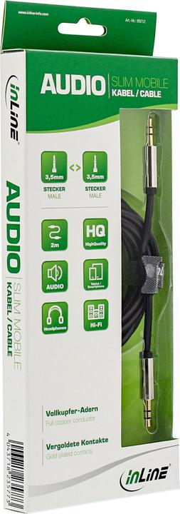 Actual product image InLine Slim Audio Cable Jack 3 (2 m, 3.5mm jack (AUX))