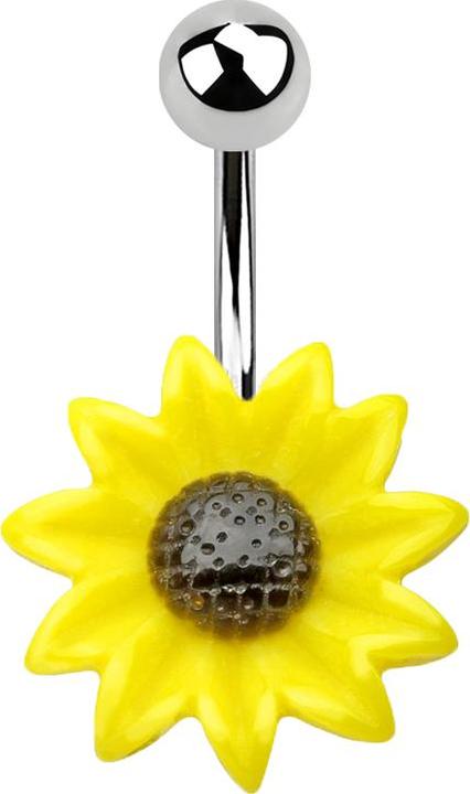 Actual product image Star Piercing Banana silver with ball sunflower (Acrylic, Surgical steel 316L)