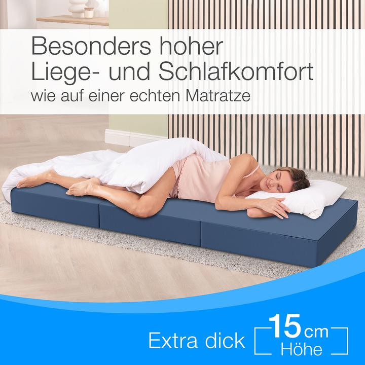 Image du produit Bestschlaf Klappmatratze, 3-teilige Faltmatratze, Reisebett, Gästematratze (75 x 195 cm, Noyau de mousse)