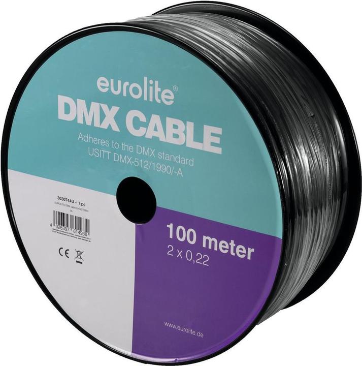 Actual product image Eurolite DMX cable 2x0.22 100m bw (100 m)