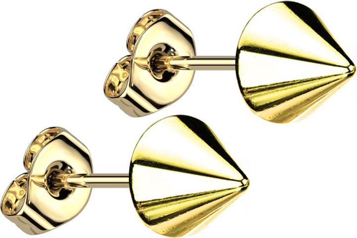 Produktbild Star Piercing Ohrstecker mit Cone vergoldet (Chirurgenstahl 316L, ohne Messing)
