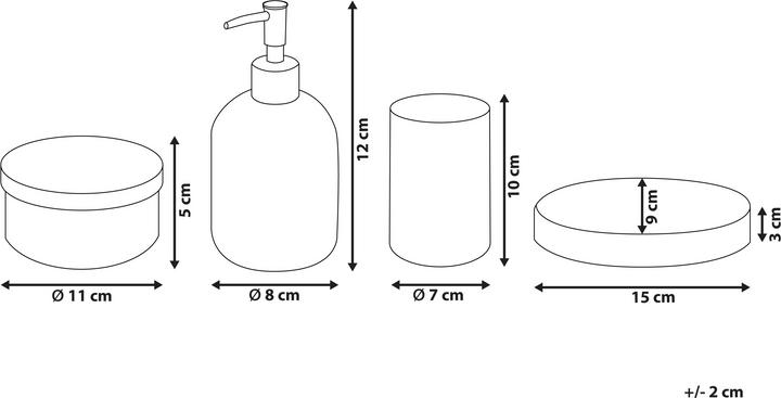 Actual product image Beliani Bathroom set 4-piece glass purple TELMA