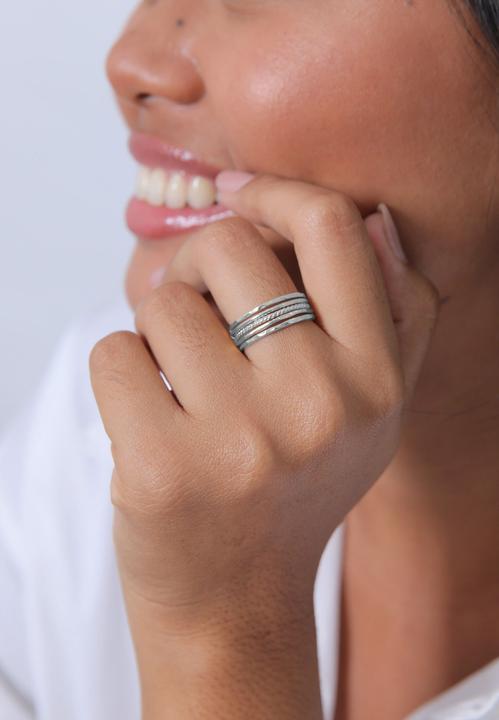 Actual product image Elli Band Ring, Geo, Ring Set (54, 925 Silver)