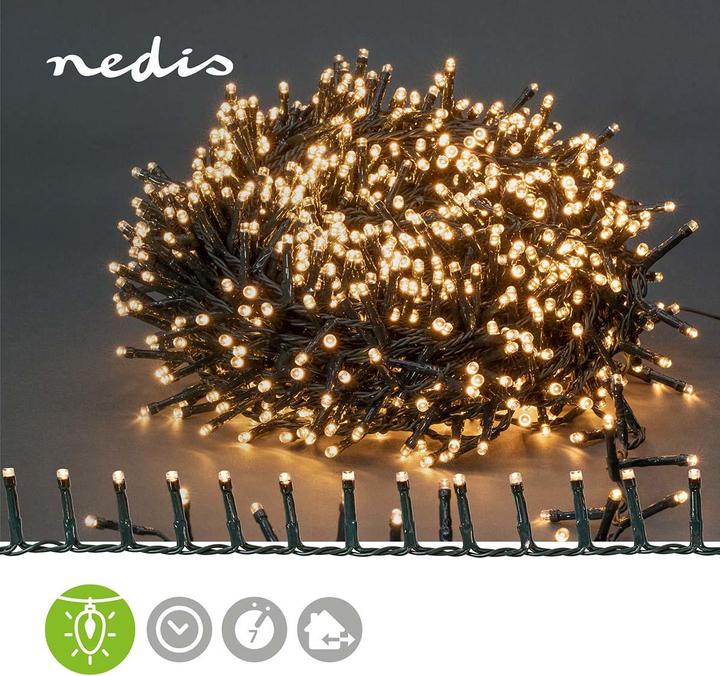 Actual product image Nedis Decorative lights | Compact cluster | 1200 LED's Warm white | 24 m | Light effects: 7 | Indoor (24 m)