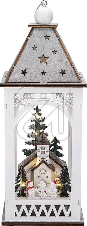 Actual product image Konstsmide LED Wooden Lantern with Church