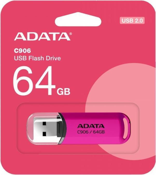 Actual product image Adata Pendrive C906 USB2.0 pink (64 GB, USB-A)
