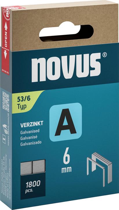 Produktbild Novus Feindrahtklammern A 53 6mm 1800 Stk.