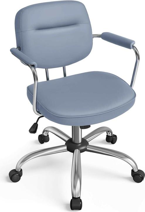 Immagine prodotto Songmics Sedia da ufficio con schienale e braccioli imbottiti, blu