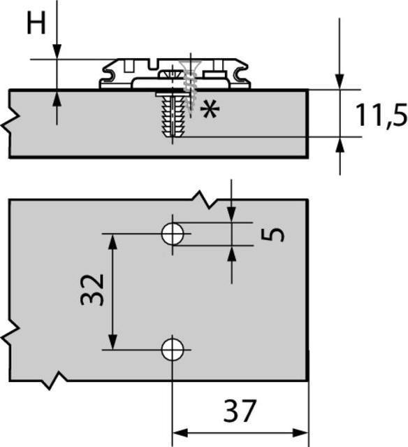 Actual product image Blum Cross mounting plates CLIP Corner mounting (1 pcs.)
