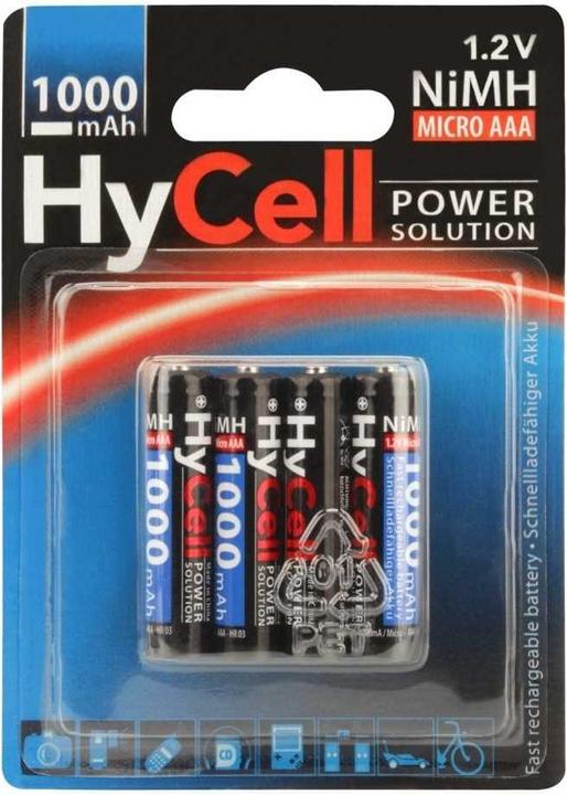 HyCell NiMH-Akku Typ 1000 Micro 800mAh 4er-Blister (AAA, 800 mAh)