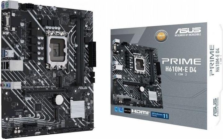 Actual product image ASUS PRIME H610M-E D4-CSM (LGA 1700, Intel H610, mATX)