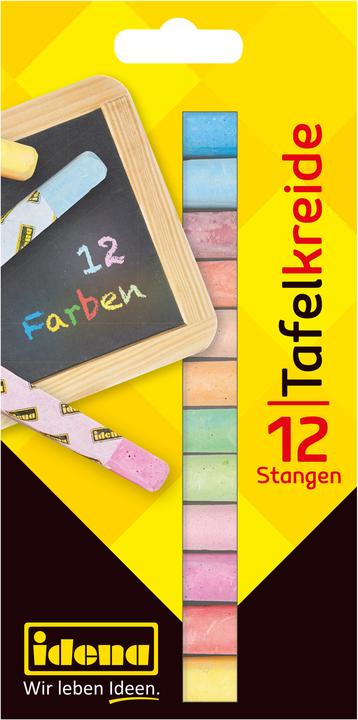Actual product image Idena Blackboard chalk coloured 12s (Multicoloured, 12 x)