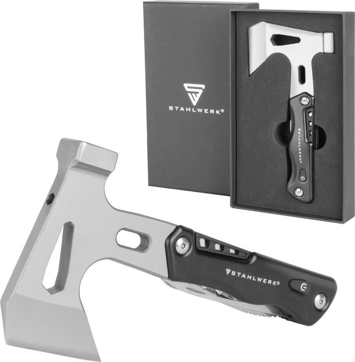 Stahlwerk Multifunktionswerkzeug Survival Set mit Taschenmesser LED Taschenlampe
