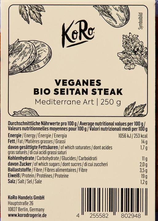 Actual product image KoRo Meat alternative based on wheat gluten, Mediterranean style (3000 g)