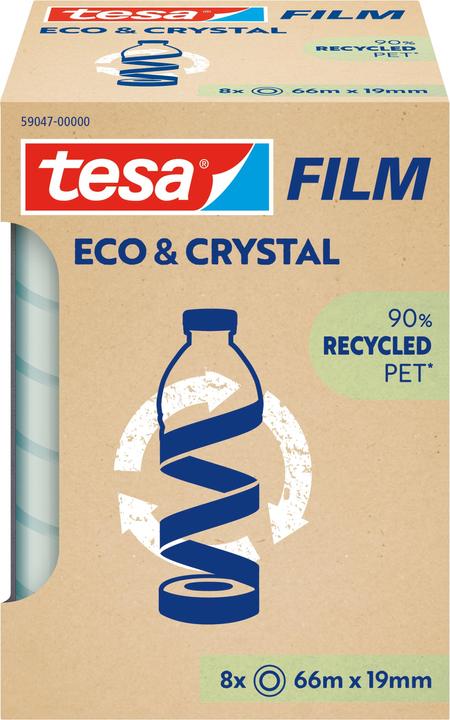 Actual product image tesa tesafilm Eco & Crystal roll 66mx19mm, tower (19 mm)