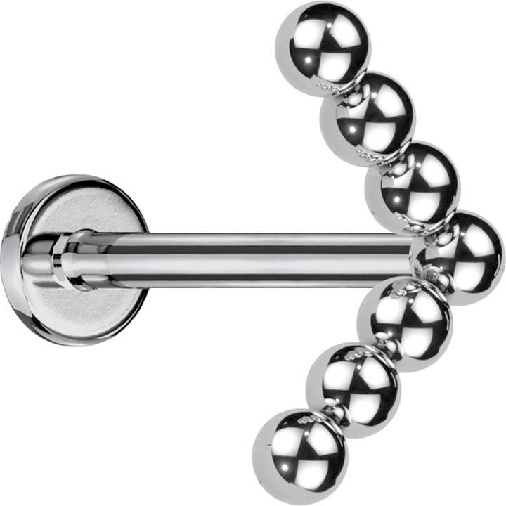 Produktbild Star Piercing Micro Labret Innengewinde silber Winkel Kugeln (Titan G23, ohne Messing)