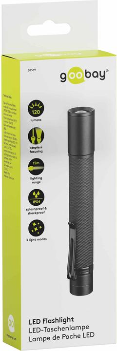 Image du produit Goobay Lampe de poche à LED Zoom 120 (14.20 cm, 120 lm)