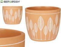 Actual product image Ibergarden terracotta pot leaves round 17x15 (17.50 cm)