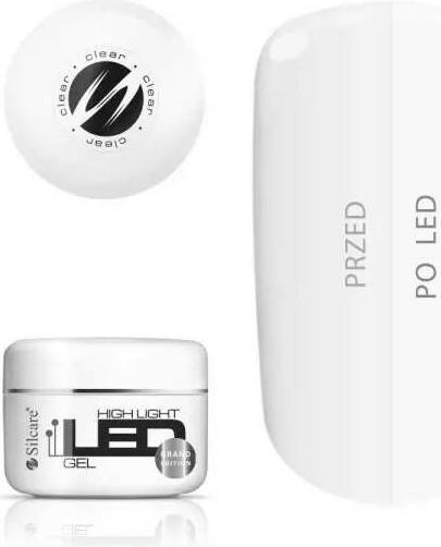 Silcare High Light Led Gel Medium Dense Monophasic Nail Gel Clear 100G (Clear, Highlighter)