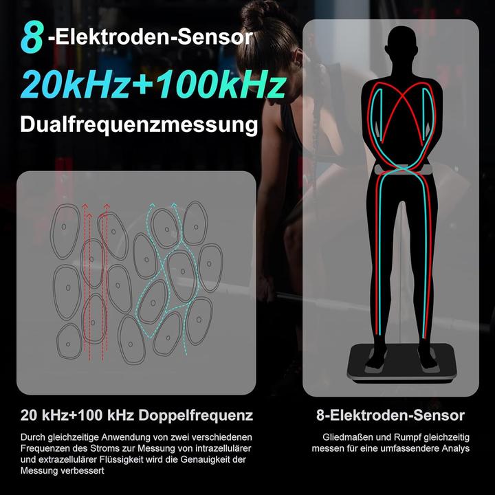 Produktbild Raoyan Körperanalysewaage mit Handsensoren (180 kg)