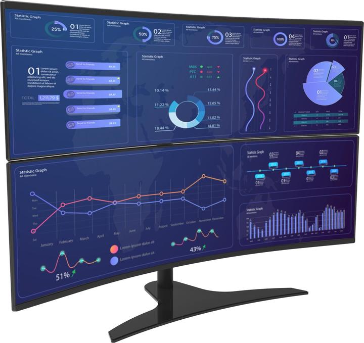 Actual product image Peerless 1X2 freestanding universal desktop mount - 24-49inch monitors (Table, 49")