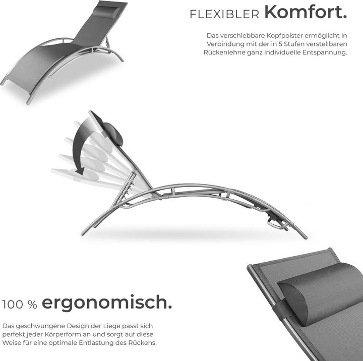 Image du produit tectake 2x Bains de soleil (158 cm)