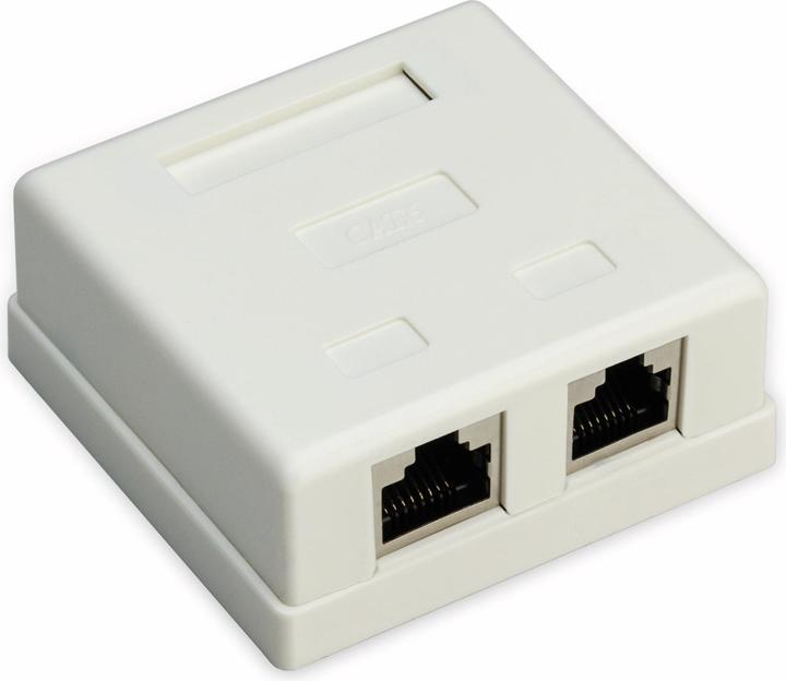 Produktbild Goobay 2-port RJ45 Anschlussdose, CAT 6, STP