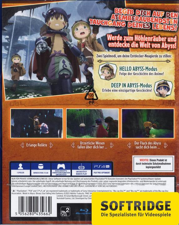 Image du produit Spike Chunsoft Made in Abyss : Étoile binaire tombant dans l'obscurité (PS4, DE)