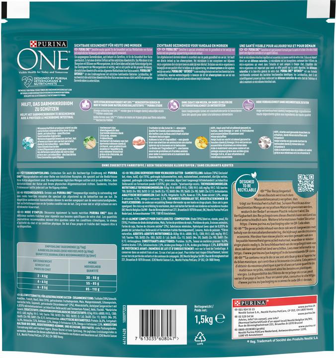Valori nutrizionali e ingredienti Purina ONE Sensibile (Adulto, Senior, 1 pz., 1500 g)