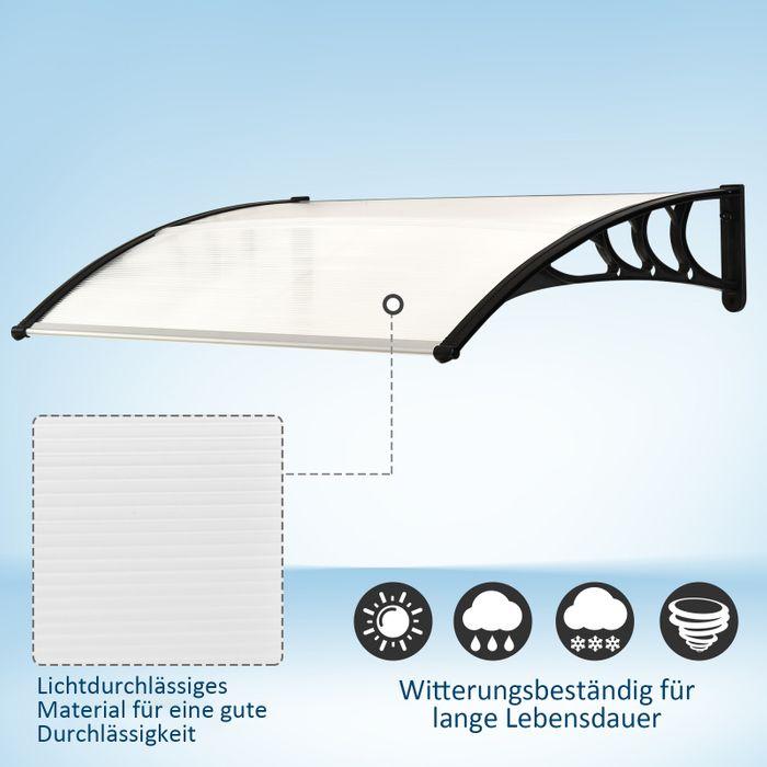 Image du produit Swisshandel24 Auvent porte d'entrée 75 x 100 cm Polycarbonate Transparent
