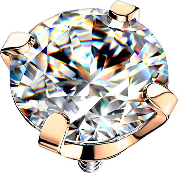 Immagine prodotto Star Piercing Dermal Anchor in cristallo d'oro rosa incastonato in argento (Acciaio chirurgico 316L)